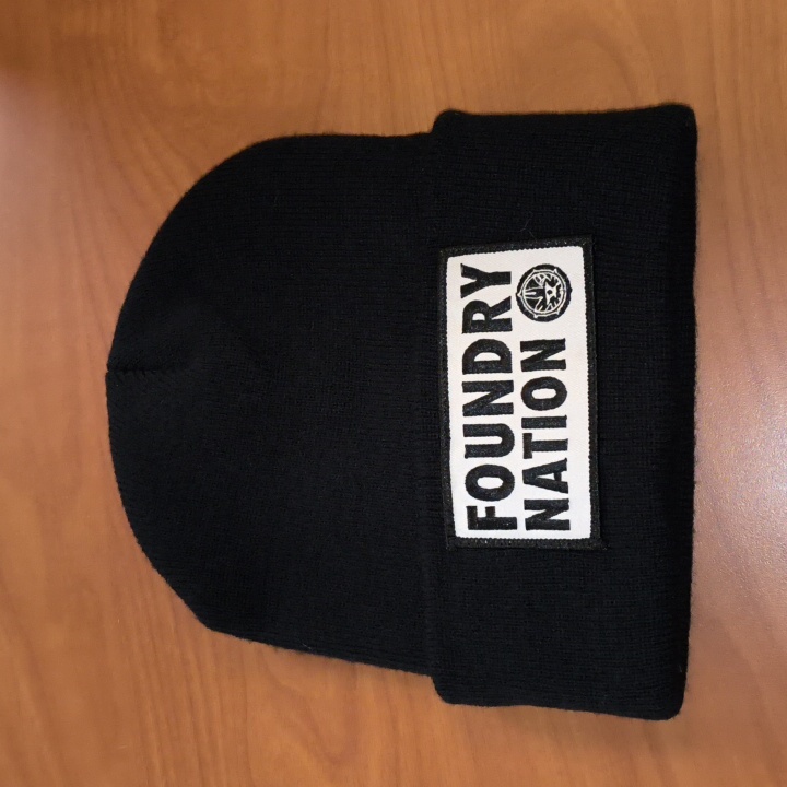 Foundry Nation Stitched Patch Cuffed Knit Beanie